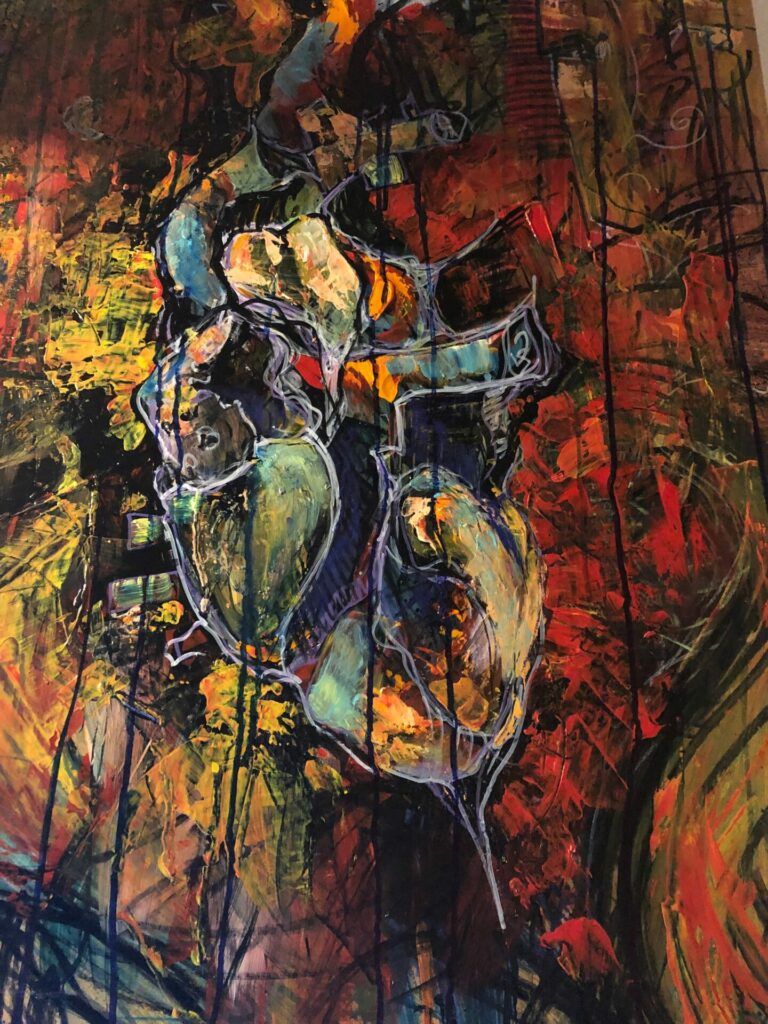 Modernist style painting of an anatomical heart.