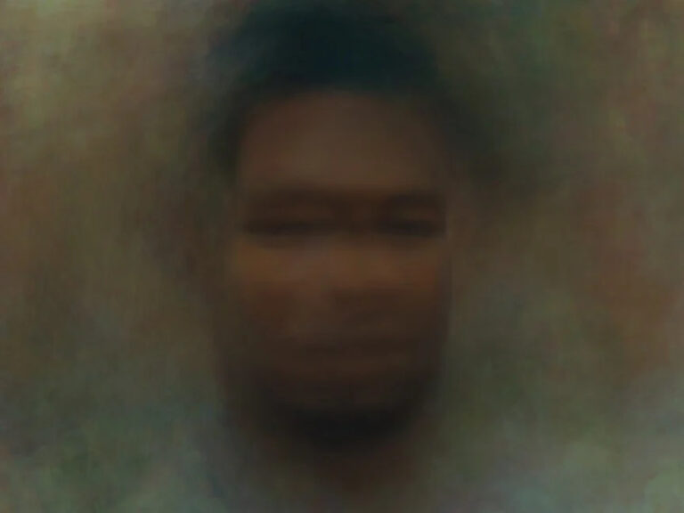 "Using Open Computer Vision and the programming language Python, a facial detection algorithm was run on a series of films by directors of color. Each of the faces detected was stacked and centered according to a portrait template. The median pixel value for each detected face is calculated to create one single portrait of the film that serves as a kind of record of all the faces the facial detection algorithm was able to detect." - Dennis Delgado