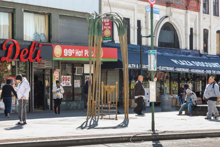 From the artist - "The sculpture features an empty “Abuelo” (grandfather) chair- the type a grandfather might use in Puerto Rico, reminiscing and telling stories filled with history and wisdom which represents Clemente in his retirement, had he lived. A heavily burdened grove of overgrown sugarcanes surrounds the chair - representing the hardships Clemente and his family faced working in the sugarcane fields, a common experience in the colonial history of the Caribbean."