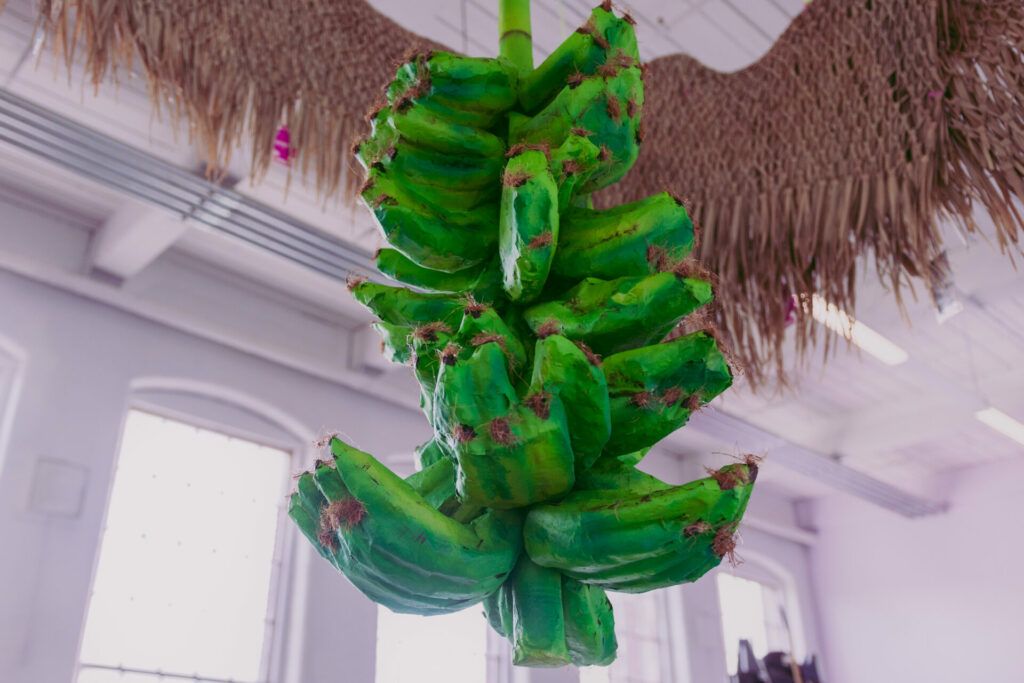 Platanos and palm husk.